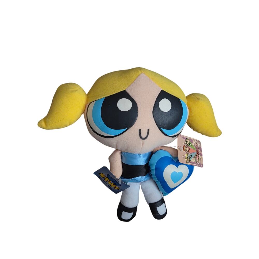Vintage Powerpuff Girls 9" Bubbles Plush Doll Trendmasters 2000 Cartoon Network